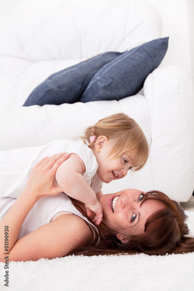 Mother and daughter at home Mother and daughter at home