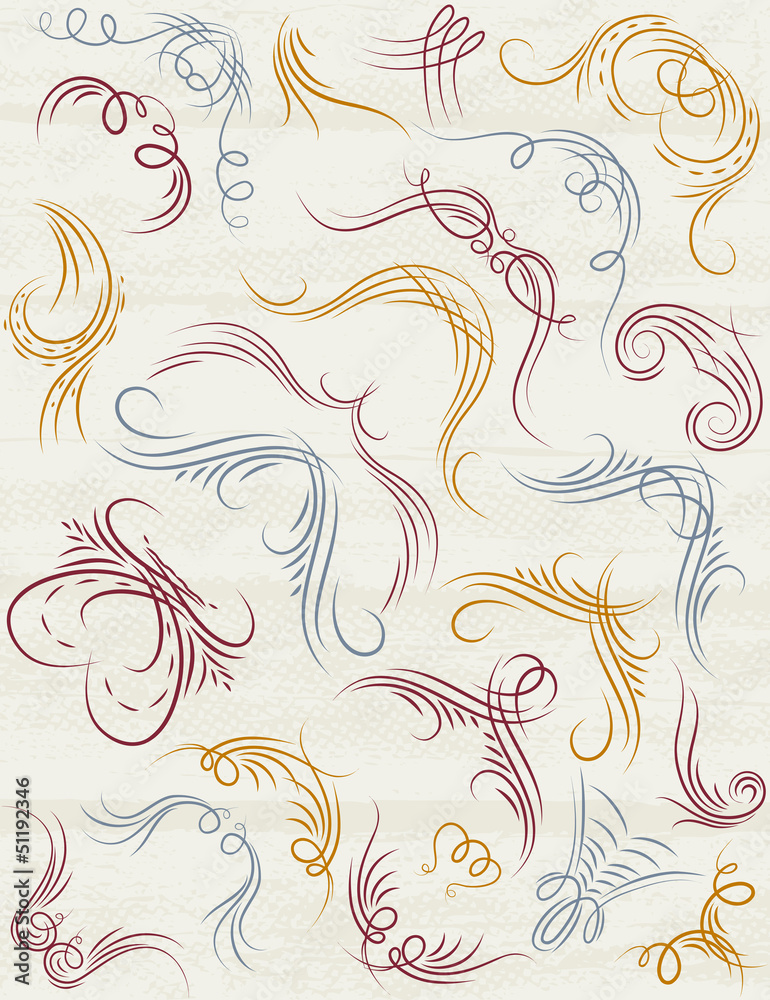 Fototapeta premium floral elements, borders, corners for design. Page decoration.