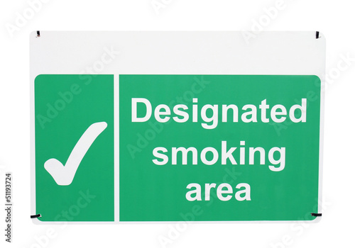 Designated smoking area sign