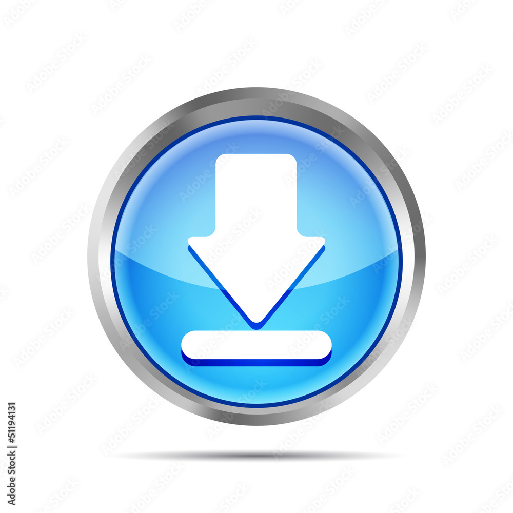 blue download icon on a white background blue download icon on a white background