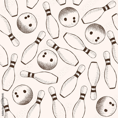 Bowling seamless pattern