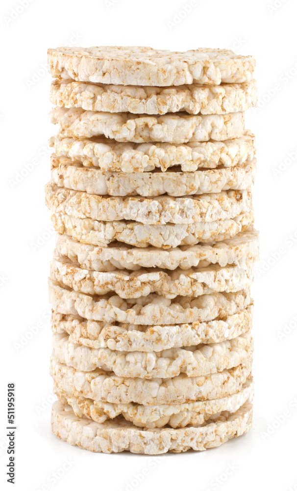 Corn crackers isolated on white background Corn crackers isolated on white background