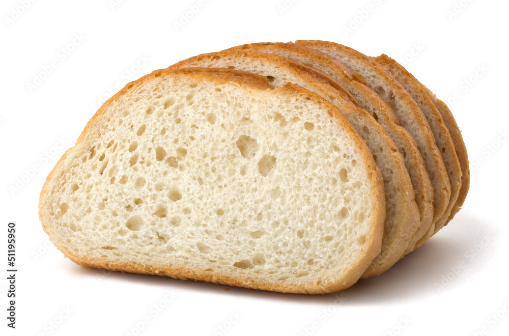 Slices of bread isolated on white background Slices of bread isolated on white background