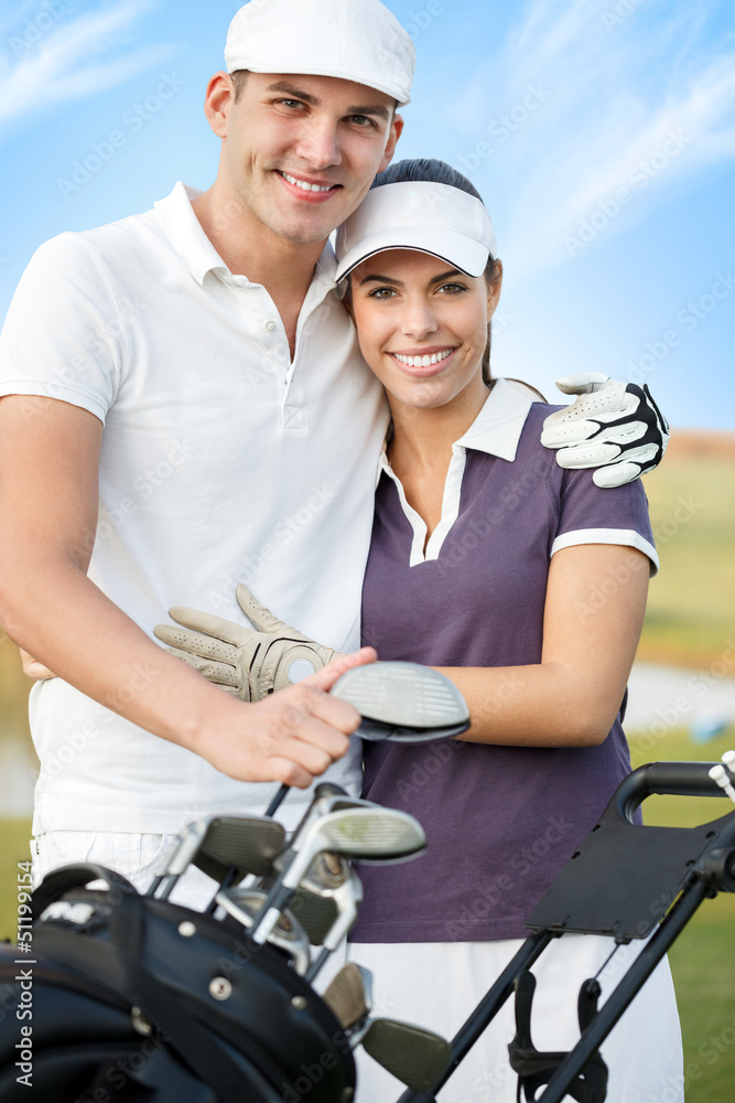 Fototapeta premium couple on golf course
