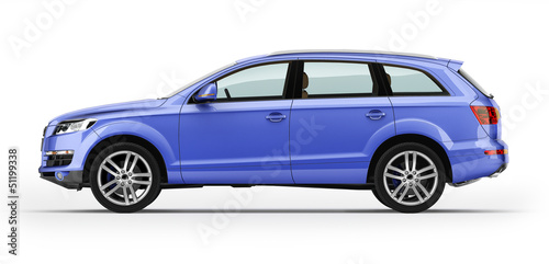 Blue automobile, luxury SUV. Isolated on white. © matis75