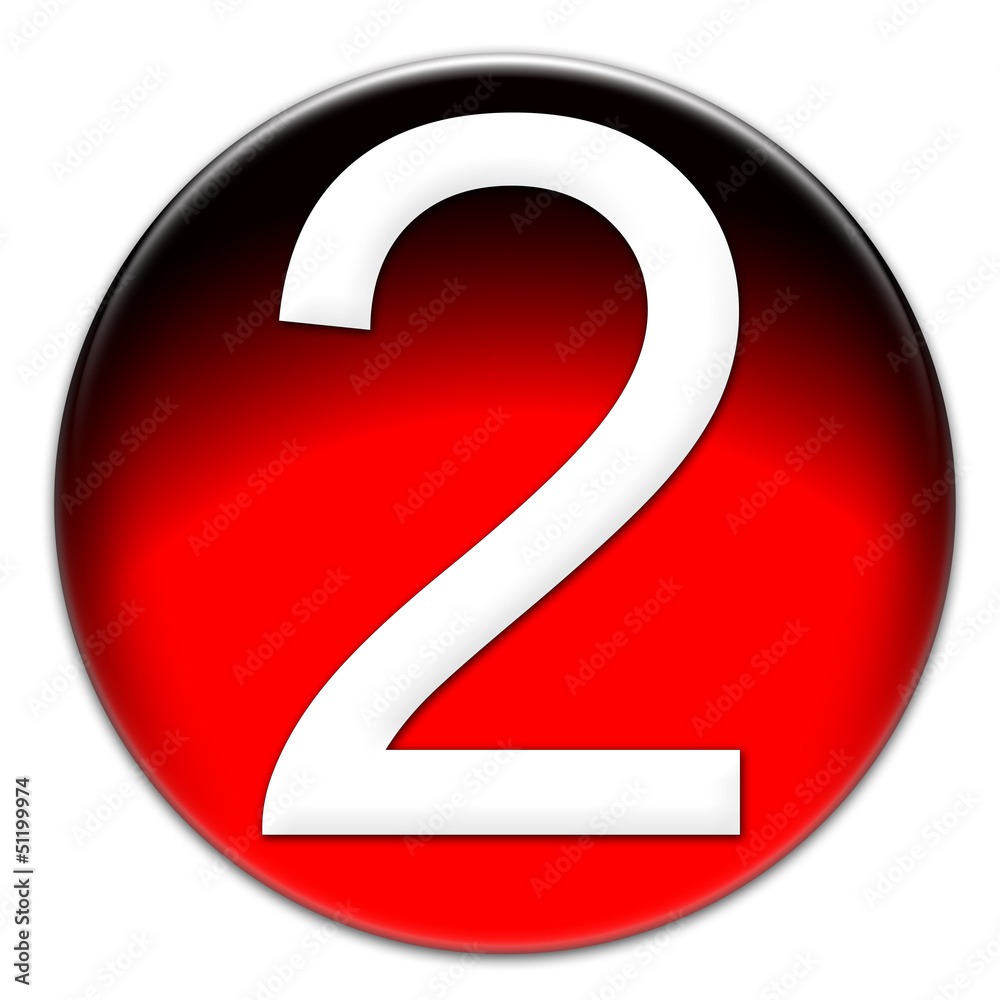 Number two glassy button