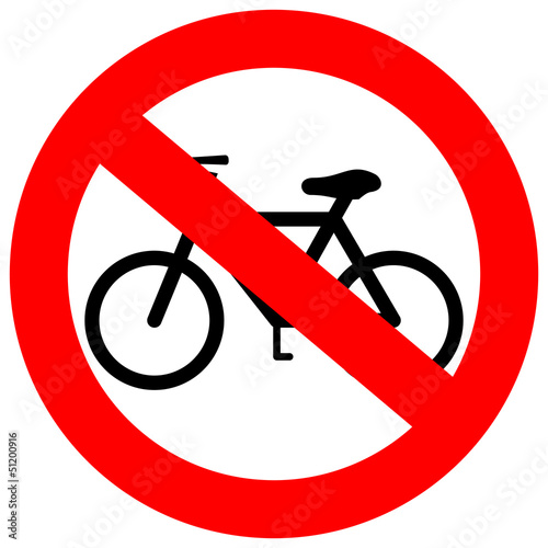 Vector no bicycle sign