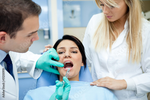 Dentist giving anesthesia