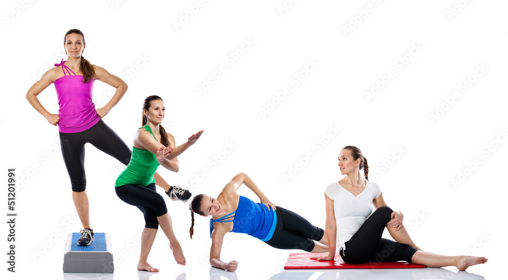 Naklejka premium Young woman practicing yoga