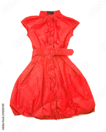 Red belted new look buble sleeveless dress photo