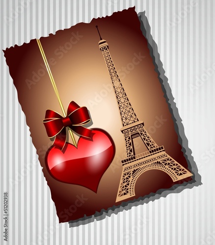 Card on the Eiffel Tower