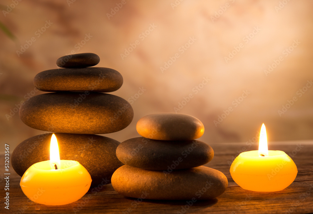 Obraz premium Spa still life with aromatic candles