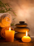 Spa still life with aromatic candles