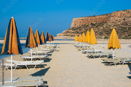 Empty beach in Balos Lagoon (Gramvousa) on Crete photo