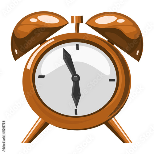 Alarm clock on the white background