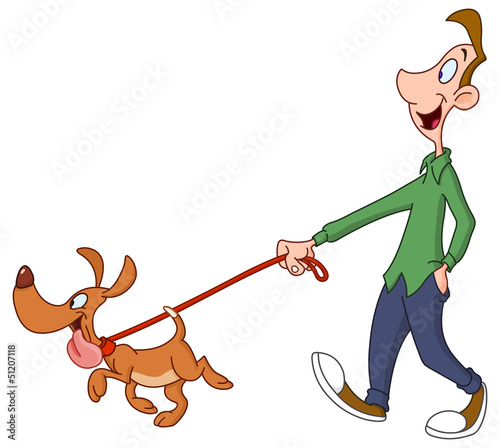 Man walking dog