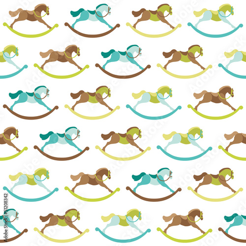 Baby Toy Horse Background - for design, scrapbook - in vector