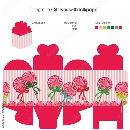 Template for gift box