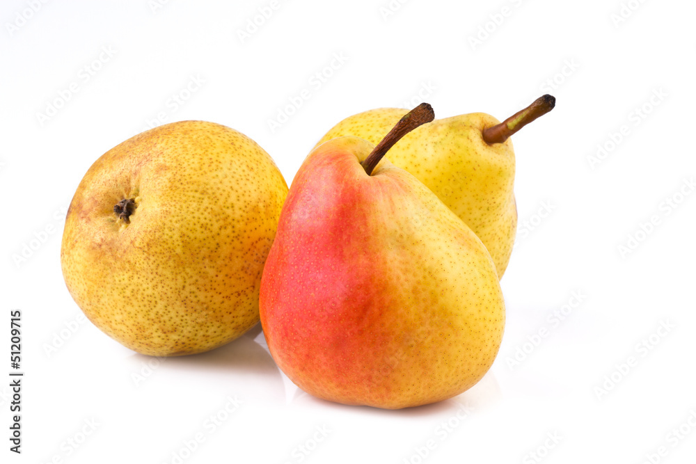 fresh pears on white background fresh pears on white background
