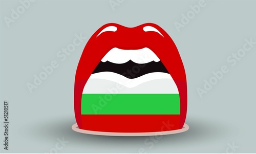 open mouth with bulgarian flag on tongue