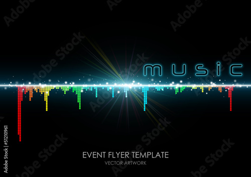event flyer template "colorful equalizer"
