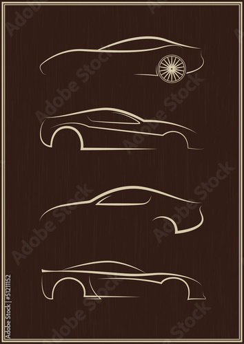 Calligraphic car logo set