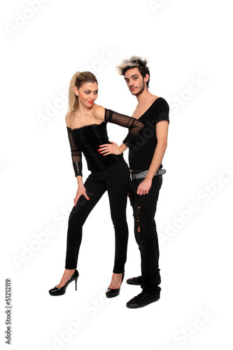 young couple in black