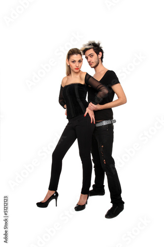 young couple in black