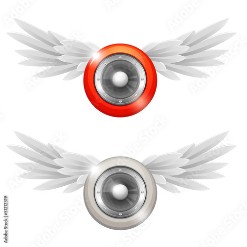 Two flying speakers