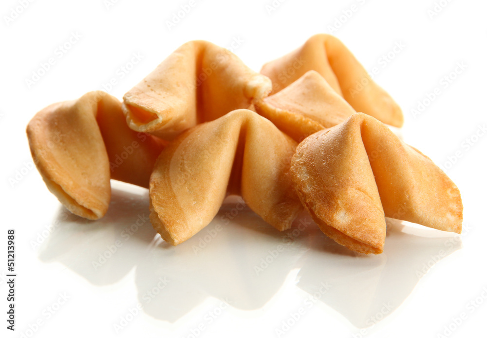 Fortune cookies, isolated on white Fortune cookies, isolated on white