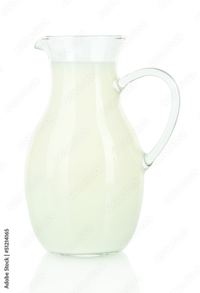 Pitcher of milk isolated on white Pitcher of milk isolated on white