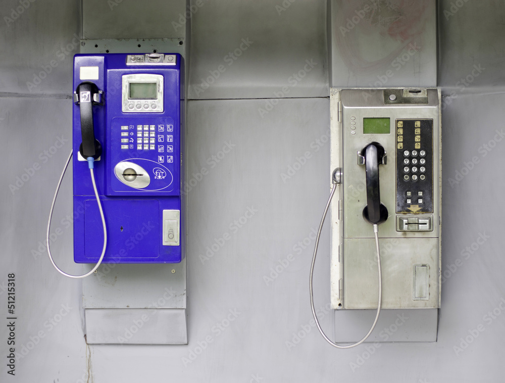 Two telephone booths Two telephone booths