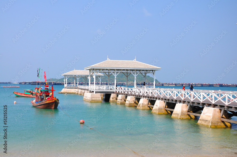 White bridge sea Sichang island Thailand