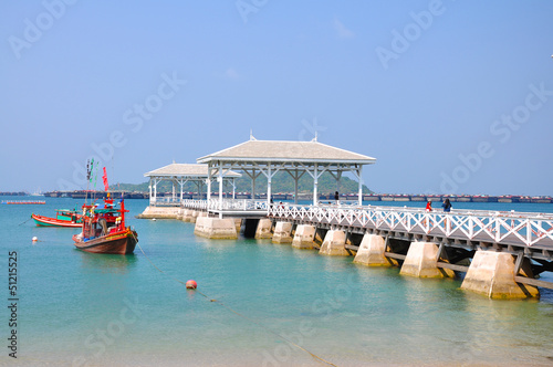 White bridge sea Sichang island Thailand