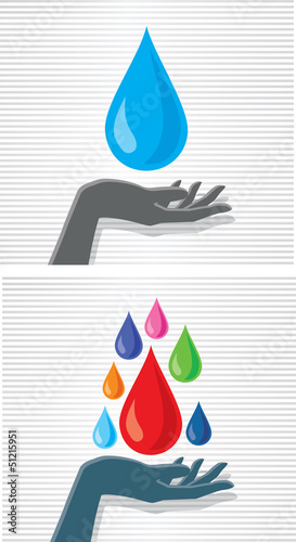 Rain/water drop or paint drop in hand