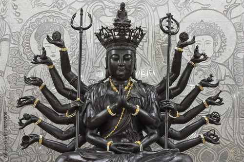 Bronze image of the one thousand hands bodhisatva guanyin