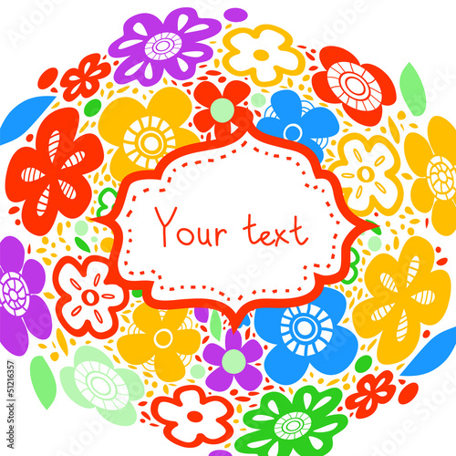 Cute colorful flower backgr...