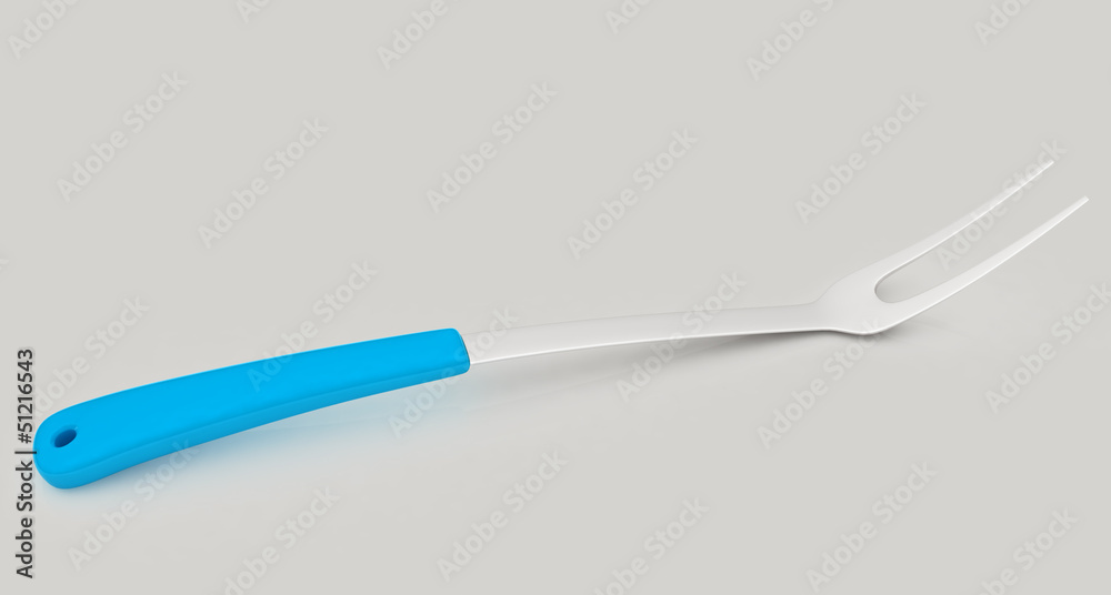 Large fork on light gray background Large fork on light gray background