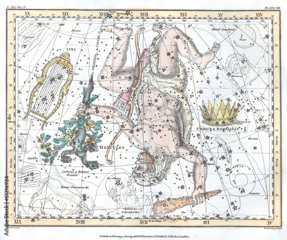 Fototapeta premium Astronomical chart vintage