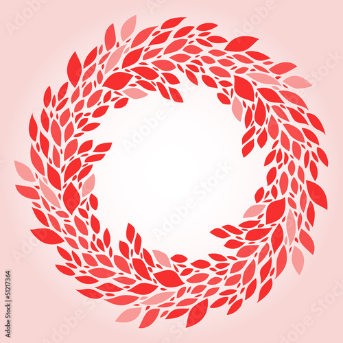 Pink leaves elegant wreath ...