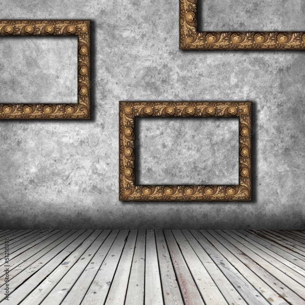 Empty interior with empty frame