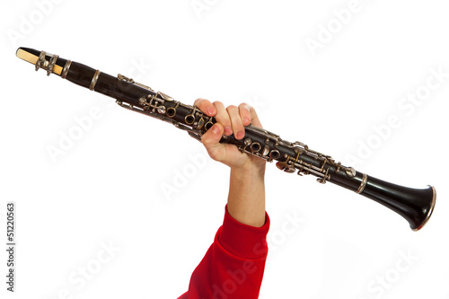 Fototapet Hand holding clarinet