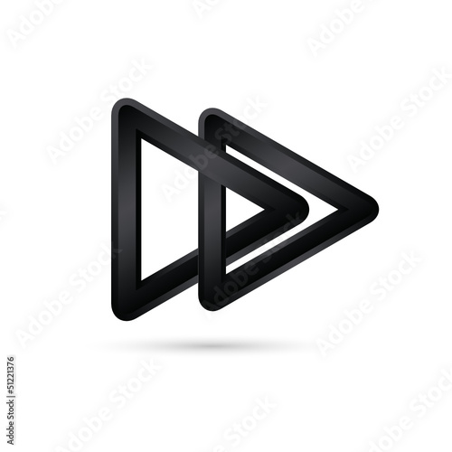 Black interlocking triangles 3D