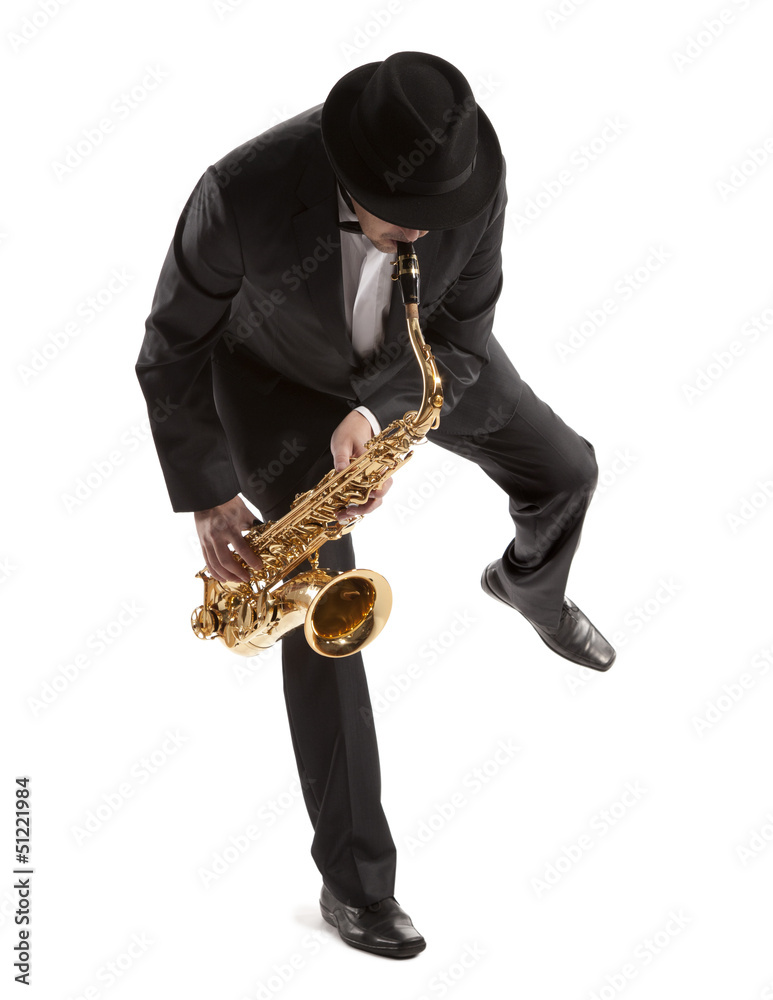 Naklejka premium Saxophonist