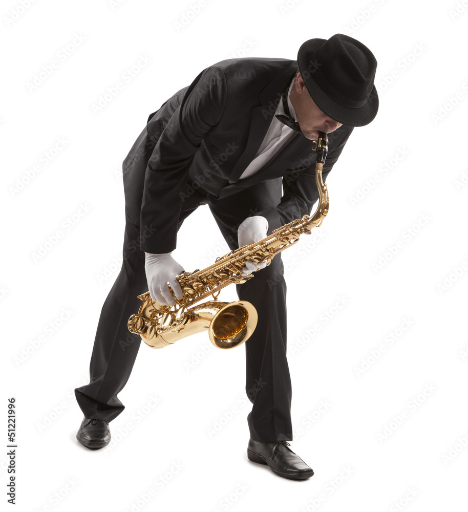 Naklejka premium Saxophonist
