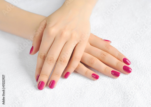 Woman beautiful hands with manicure