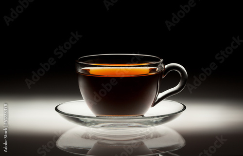 Tea cup on abstract background