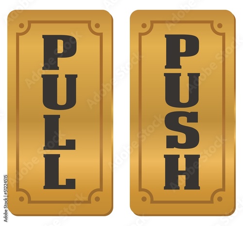 pull and push door signs