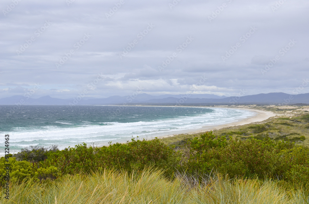 Tasmania beach at Bay of Fires