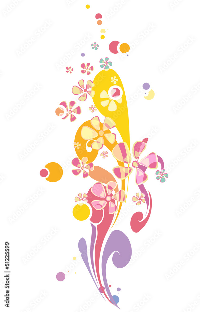 Naklejka premium Abstract vintage flowers. Vector design.